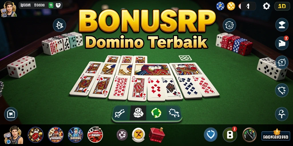 Screenshot menampilkan aksi seru di gameplay Domino BONUSRP.