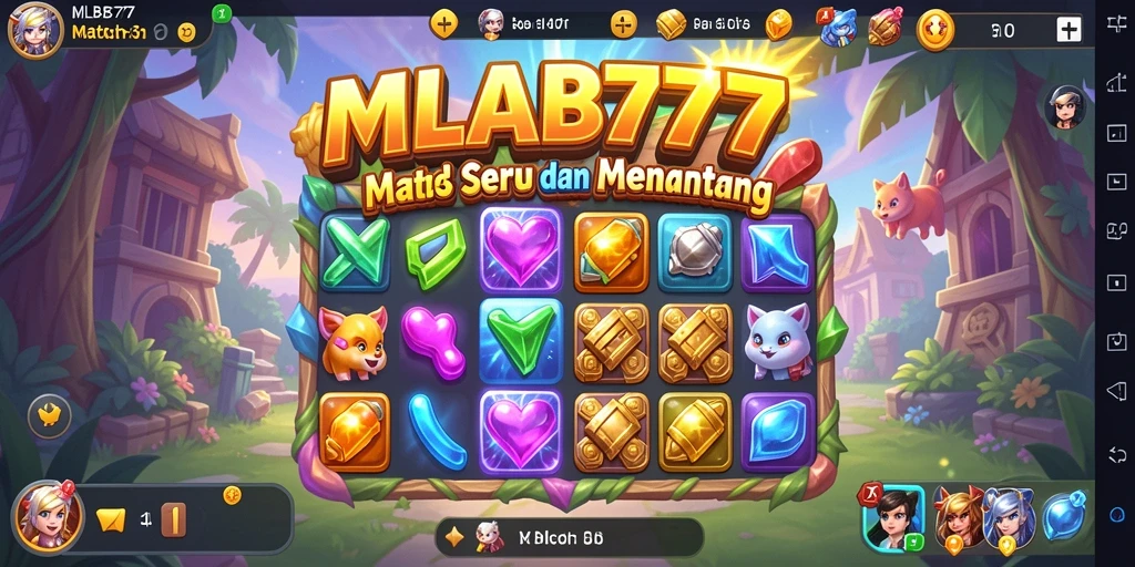 Tampilan utama gameplay Match-3 yang menarik dan penuh warna.