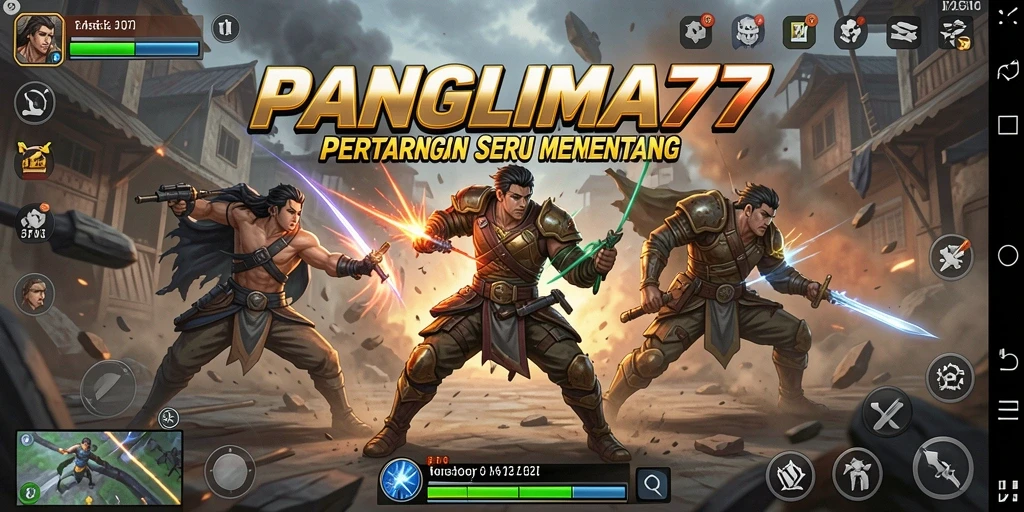 Tampilan gameplay seru dari PANGLIMA77 dengan aksi pertarungan intens.